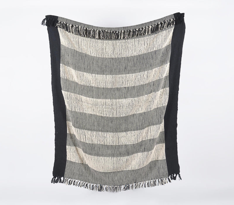 Handcrafted Monochrome Cotton Throw