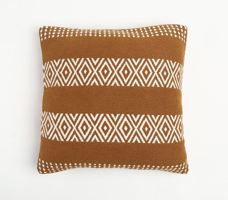 Diamond Patterned Striped Cushion Cover