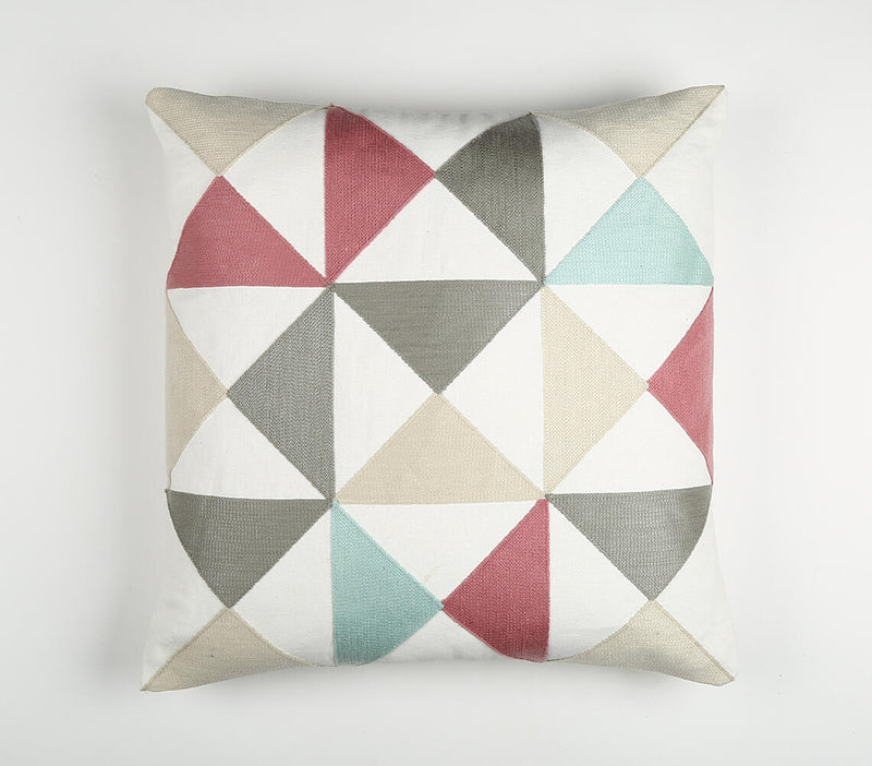 Textured & Triangle Patterned Cushion Cover