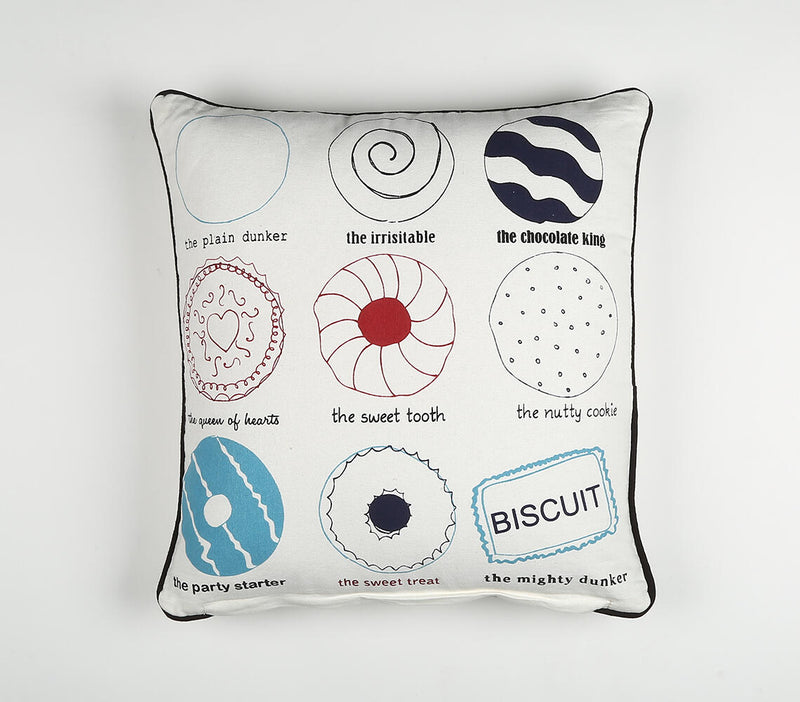 Typographic Printed Cotton Cushion Cover