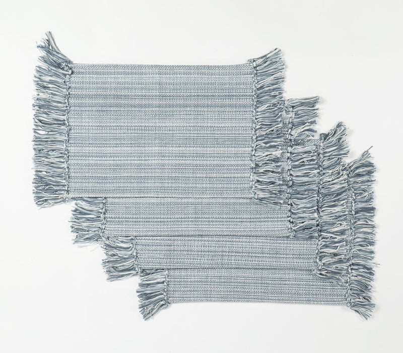Fringed & Textured Cotton Placemats (Set of 4)