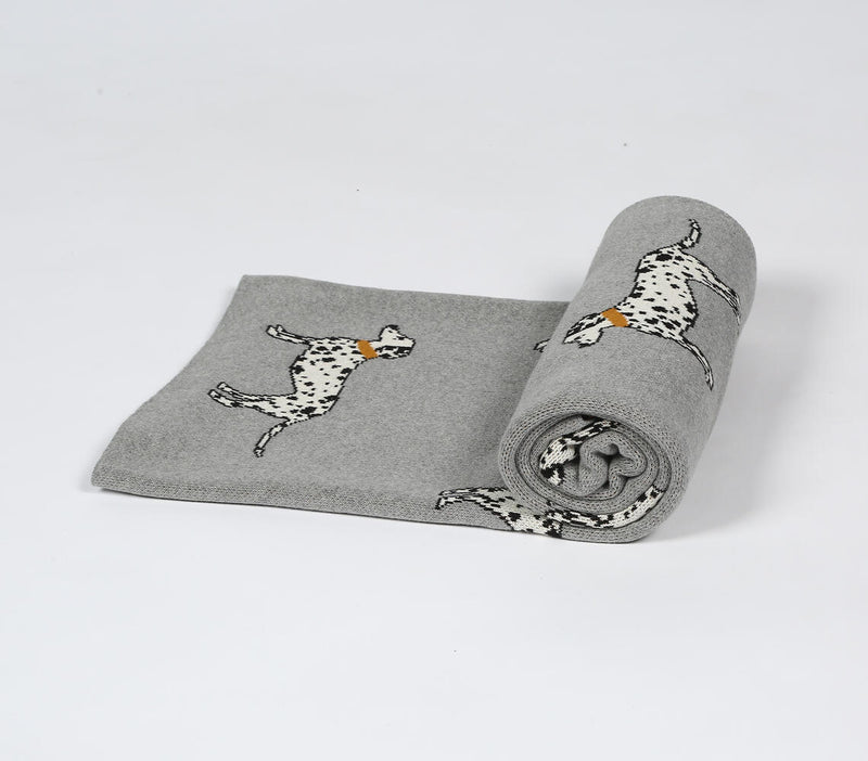 Knitted Dalmatian Pattern Throw
