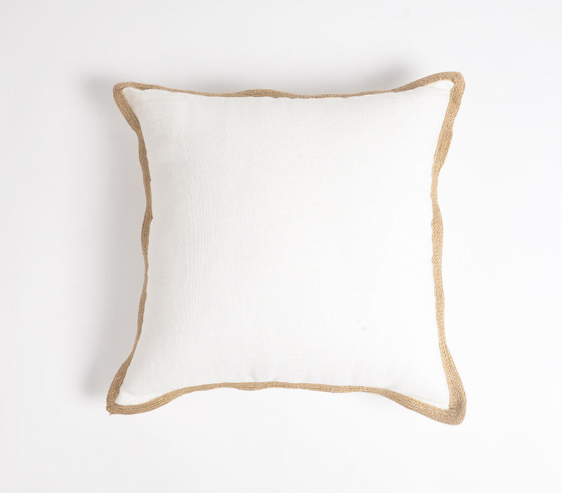Solid Jute Border Cushion cover