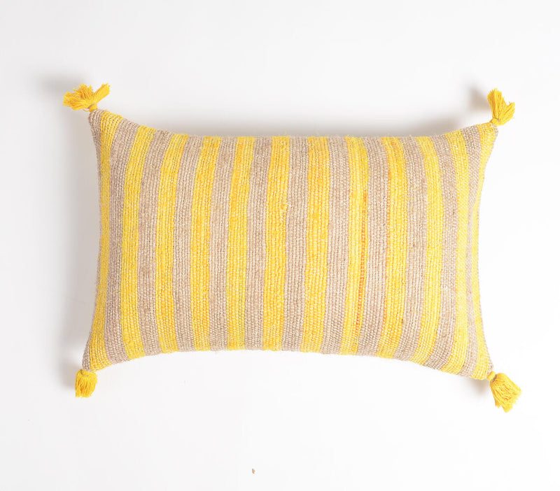 Striped Golden Lumbar Cushion cover