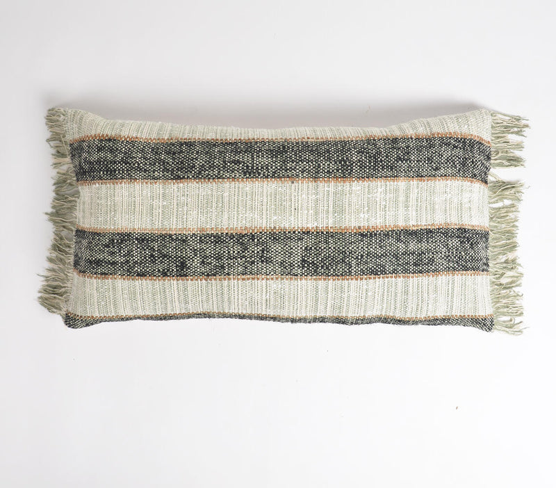 Striped & Fringed pillow cover