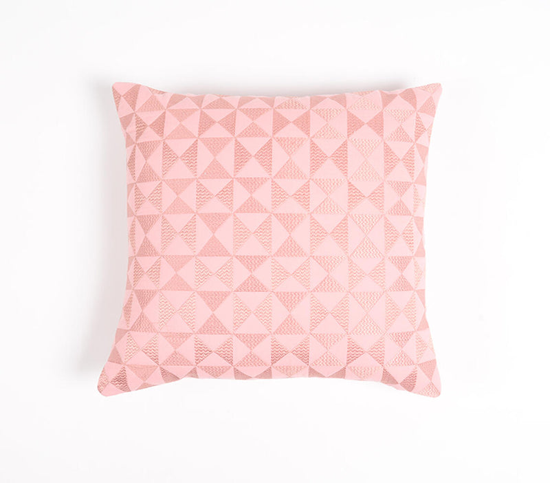 Embroidered & Quilted Cotton Cushion cover