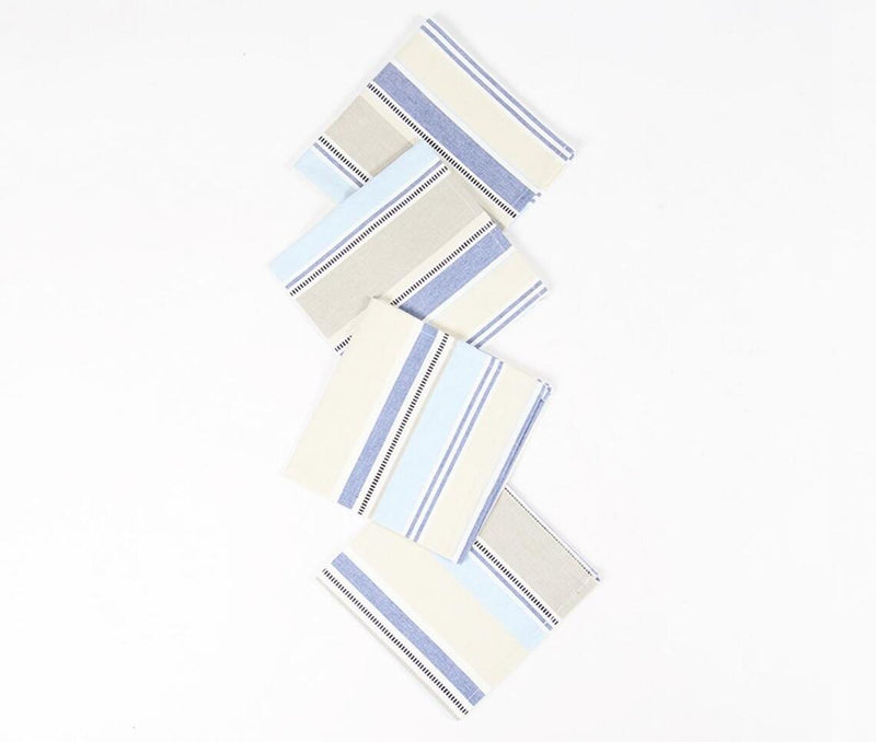 Striped Aqua Table Napkins (Set of 4)
