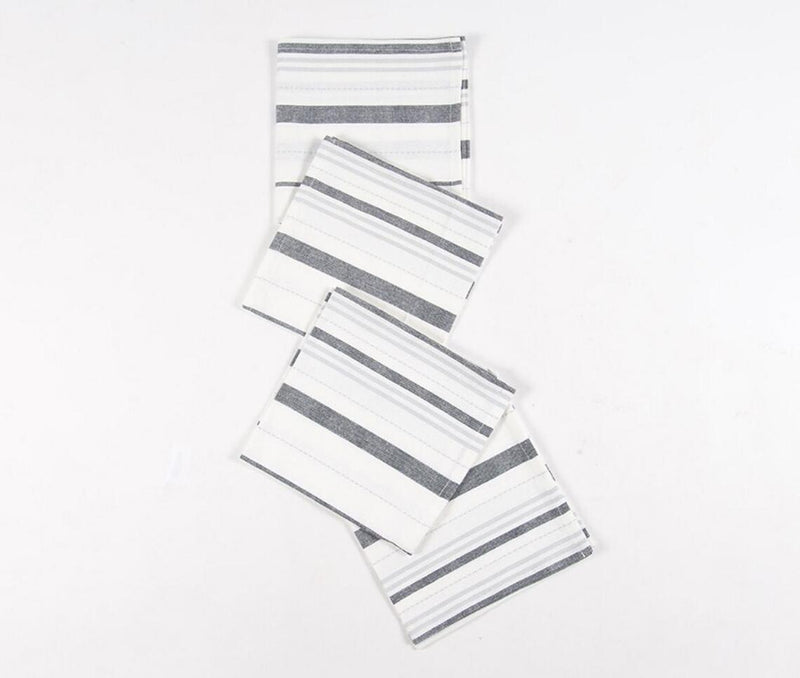 Monotone Striped Table Napkins (Set of 4)