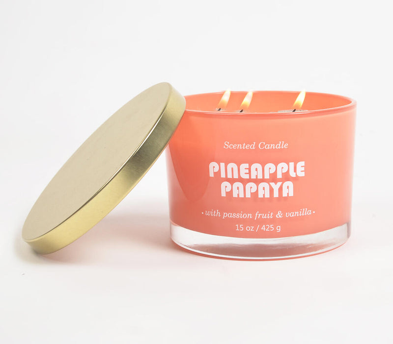 Pineapple Papaya Scented Jar Candle with Passion Fruit & Vanilla
