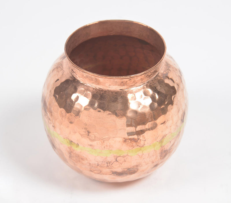 Hand Beaten Copper Stout Vase