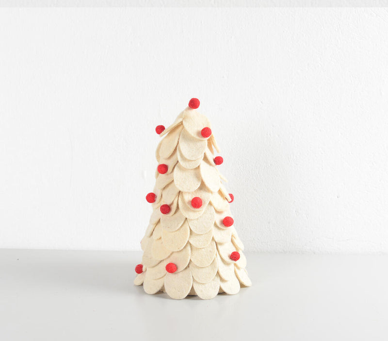 Ivory Christmas Tree Felt Ornament