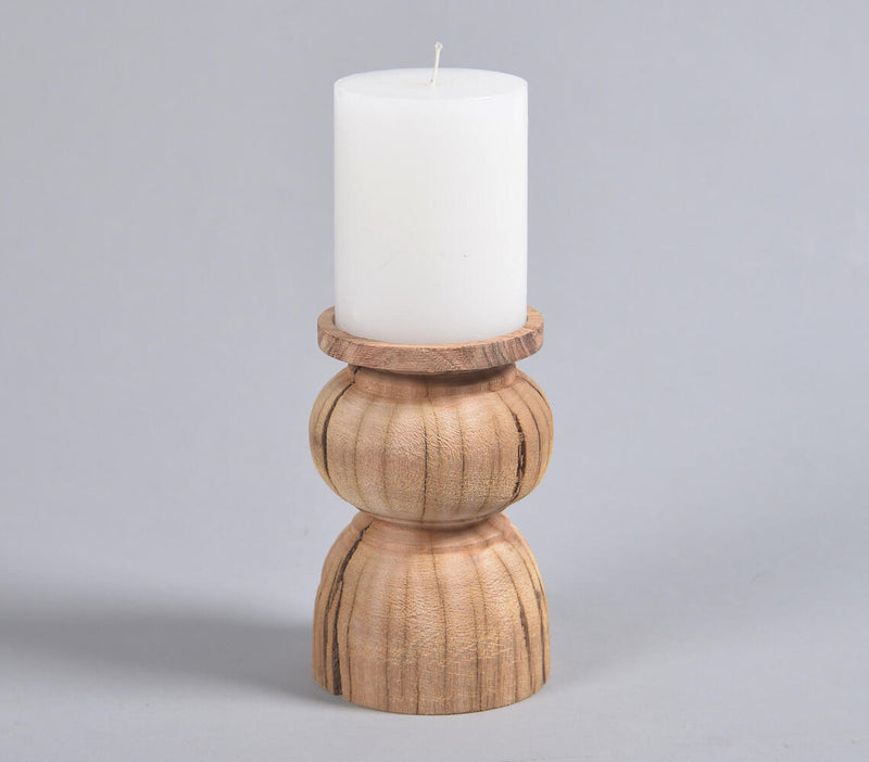Recycled Wood Patterned Tea Light Holder