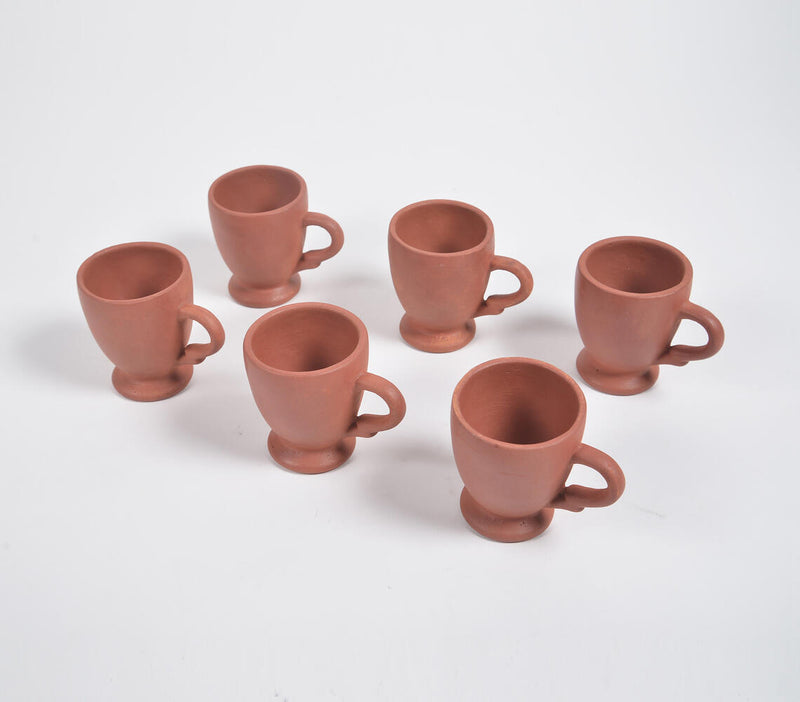 Terracotta Pottery Tea Cups (Set of 6)