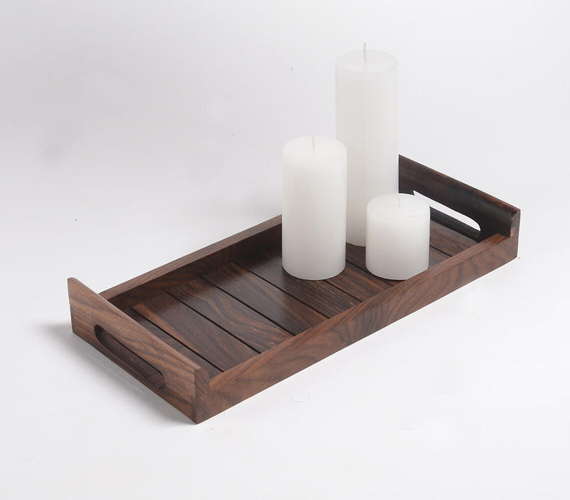 Hand Cut Rosewood Serving Tray