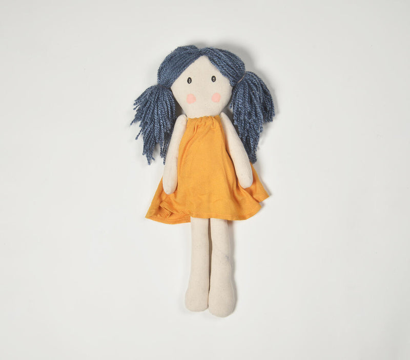 Handmade Grey-Haired Plush Rag Doll