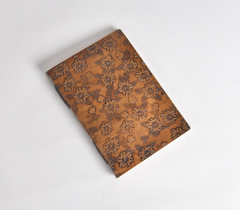Embossed Floral Leather Diary