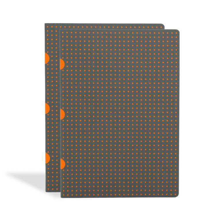 A5 Grey on Orange Circulo Notebook - Lined