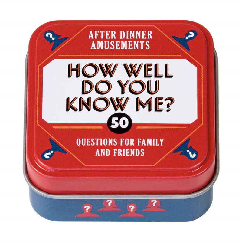 After Dinner Amusements: How Well Do You Know Me?: 50 Questions for Family and Friends 
