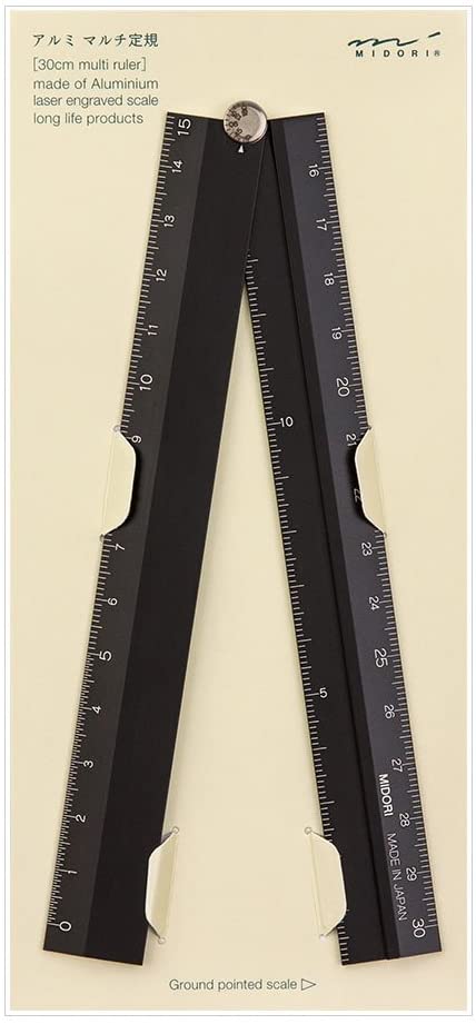 Aluminum Multi Ruler 30cm Black