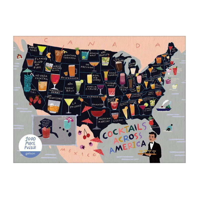 Anne Bentley Cocktail Map Of The USA 1000 Piece Jigsaw Puzzle