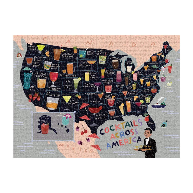 Anne Bentley Cocktail Map Of The USA 1000 Piece Jigsaw Puzzle