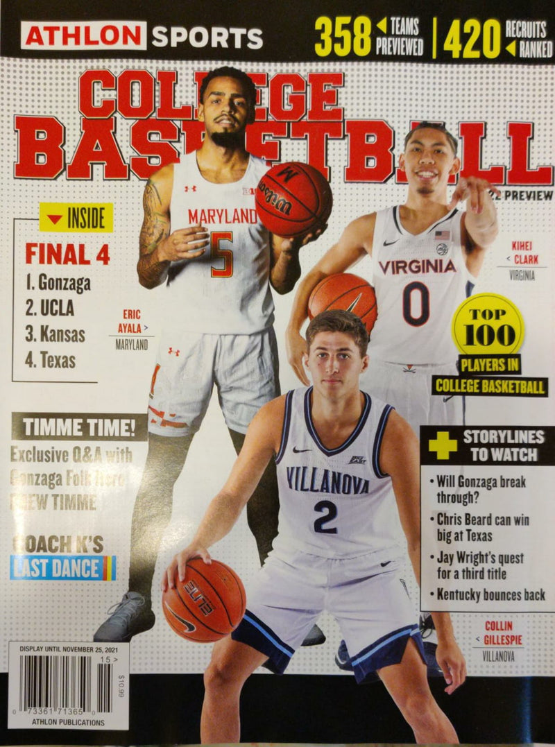 athlon sports college basketball magazine november 25 2021