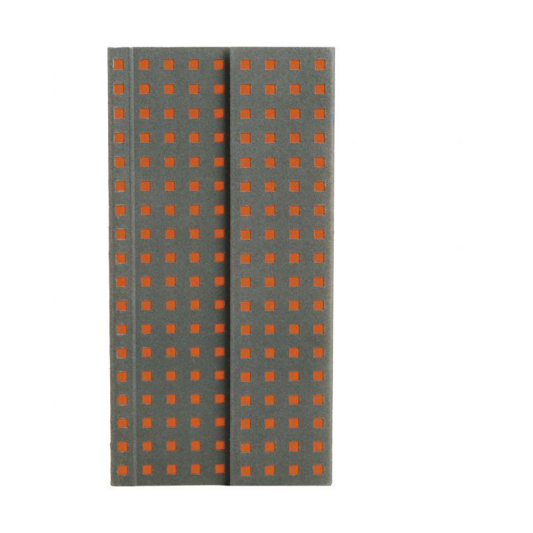 B6.5 Grey on Orange Quadro Notebook-Unlined