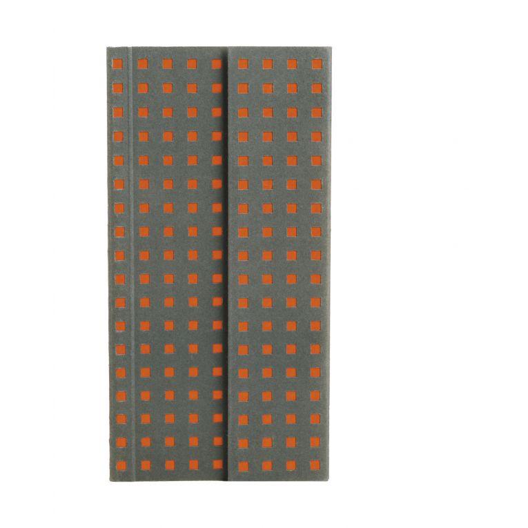 B6.5 Grey on Orange Quadro Notebook-Unlined