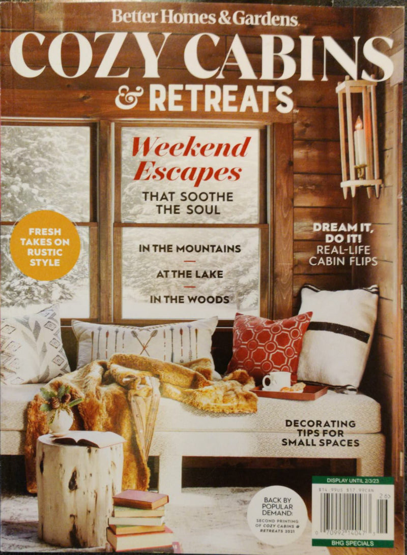 Better Homes And Gardens Magazine Cozy Cabins & Retreats