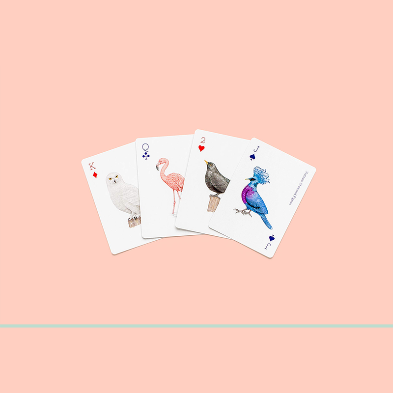 Birds Playing Cards