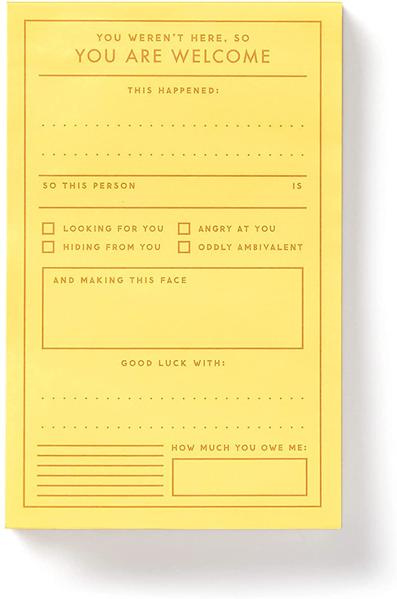 Brass Monkey You Are Welcome Memo Pad