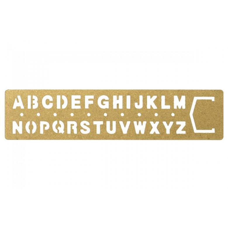 Brass Template Bookmark Alphabet