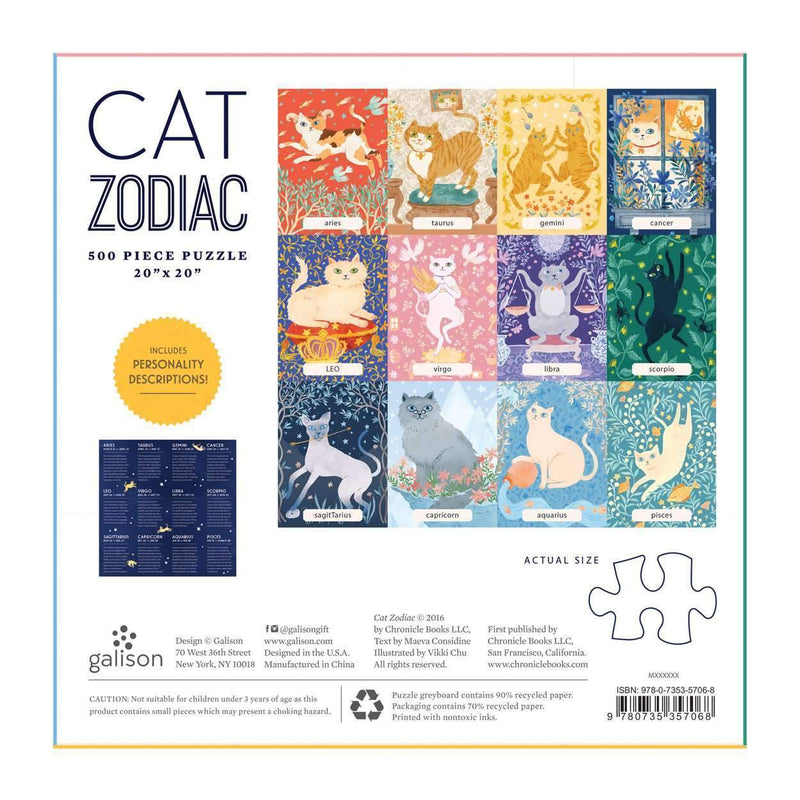 Cat Zodiac 500 Piece Jigsaw Puzzle