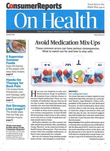 consumer reports on health magazine