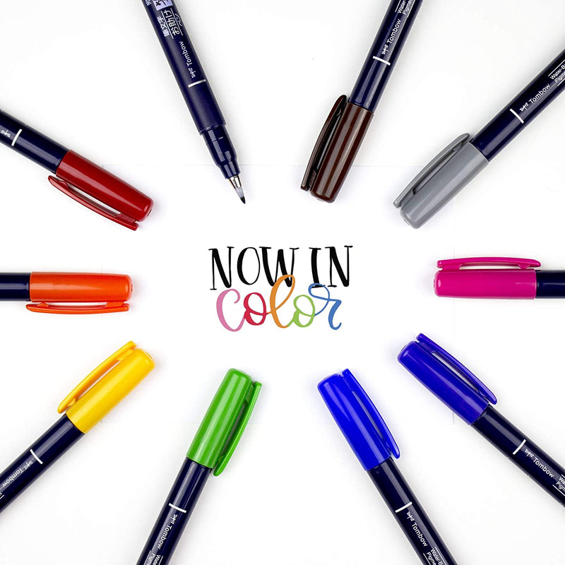 Tombow - Fudenosuke 10 Colors Calligraphy Brush Pen