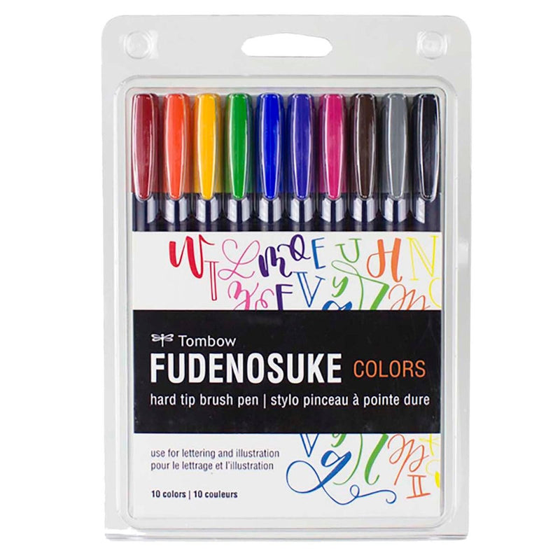 Tombow - Fudenosuke 10 Colors Brush Pens