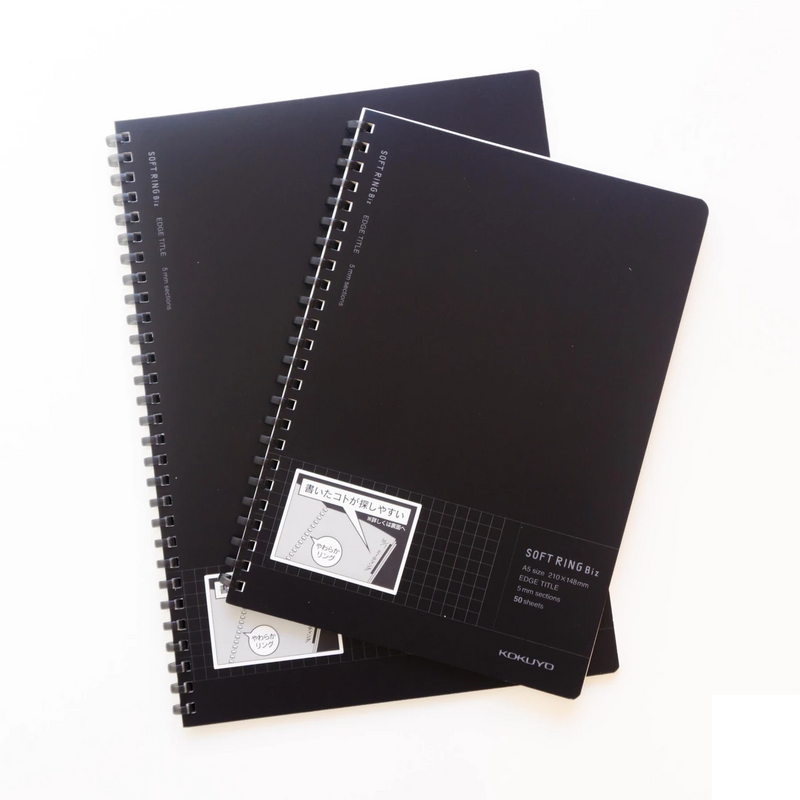 Kokuyo Soft Ring Notebook Biz A5 50 Sheet 5Mm Grid Black