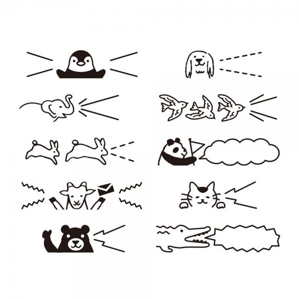 Midori Paintable Stamp Animal Speech Bubble