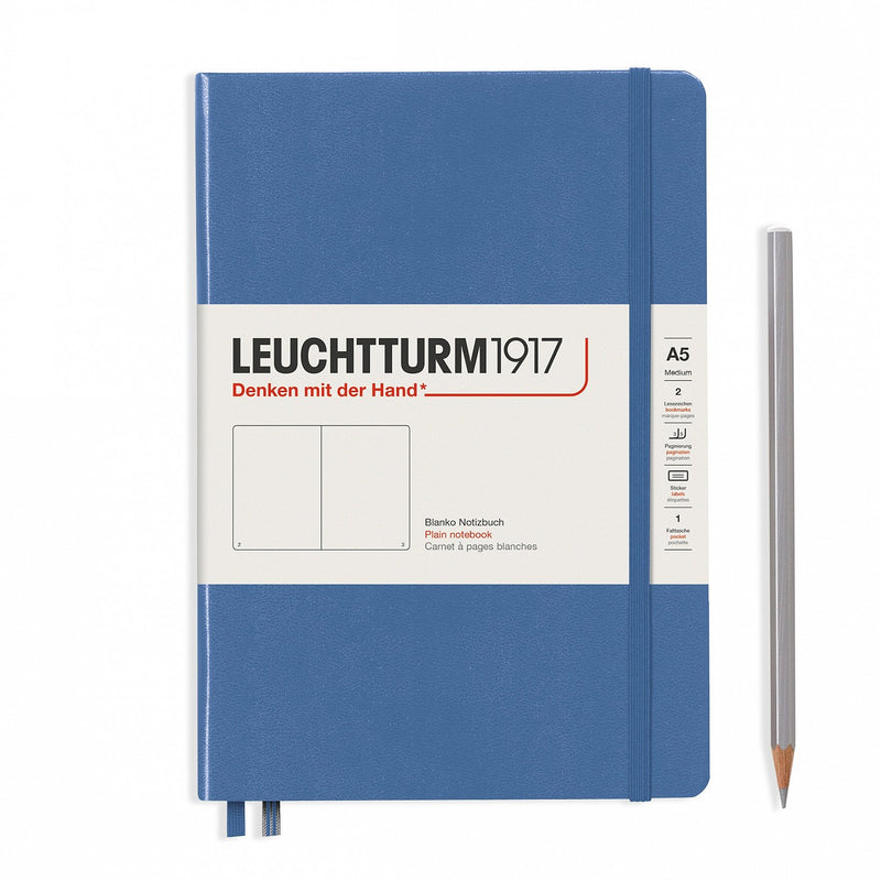 Notebook Medium (A5) Hardcover, 251 Numbered Pages, Denim