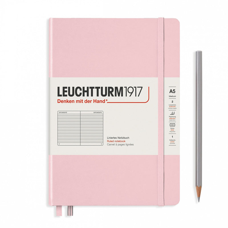 Notebook Medium (A5) Hardcover, 251 Numbered Pages, Powder