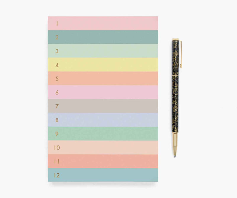 Numbered Color Block Memo Notepad