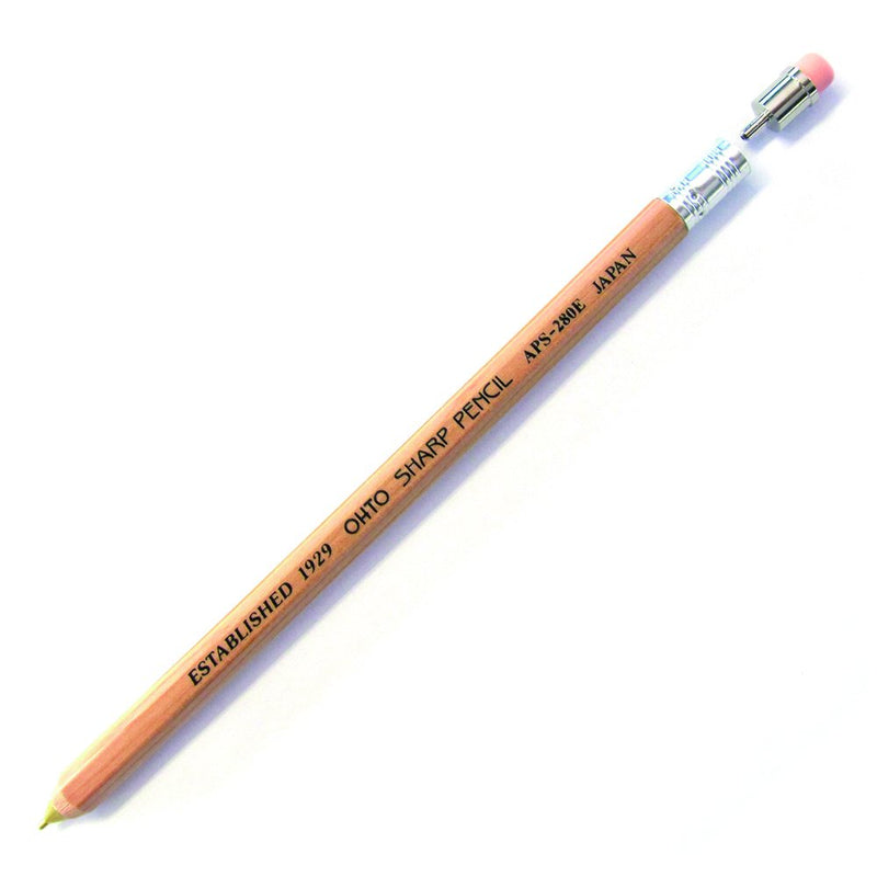 OHTO Mechanical Pencil Wood Sharp with Eraser Natural