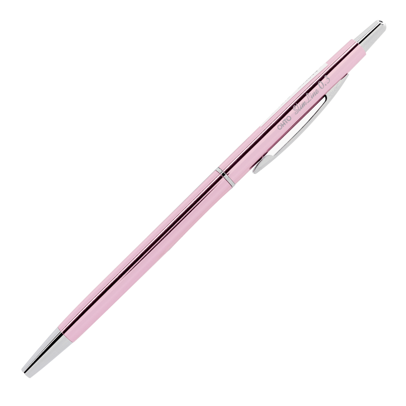 Ohto Needle-Point Slim Line 03 Ballpoint Pen - 0.3 mm- Pink Body