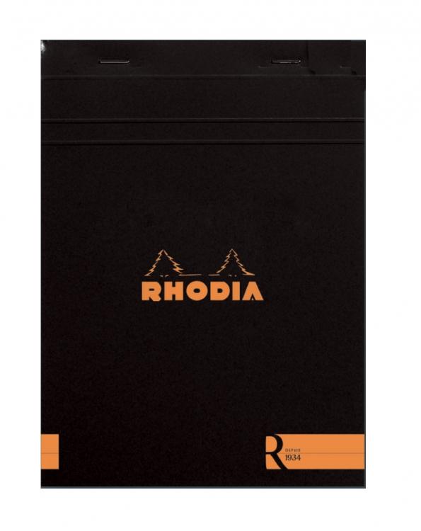 "R" Premium Stapled Notepad-Black (6X8-1/4)