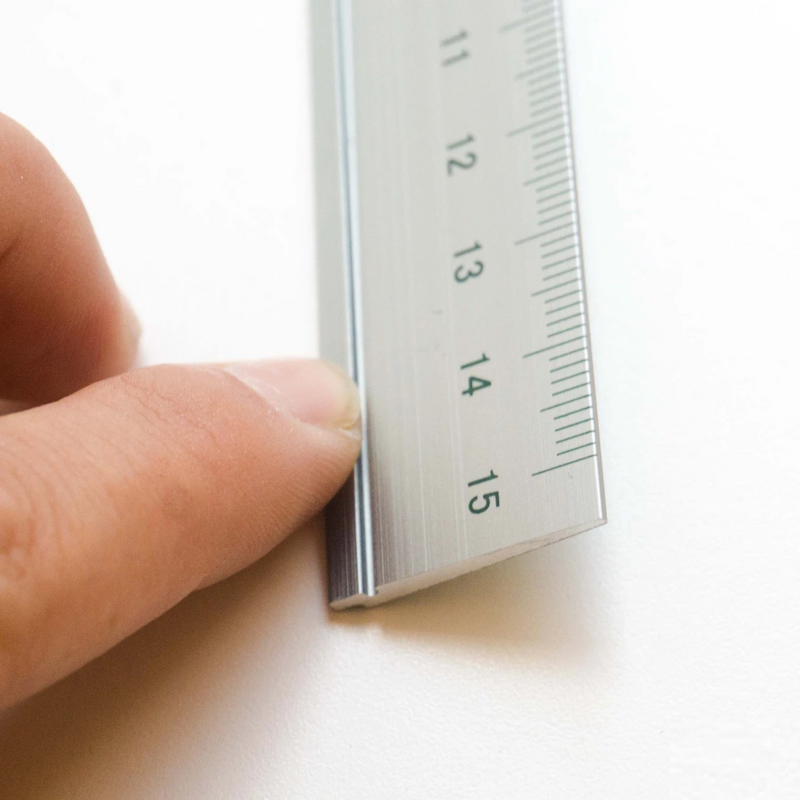 SLIP-ON Aluminum 15cm Ruler Gunmetalic