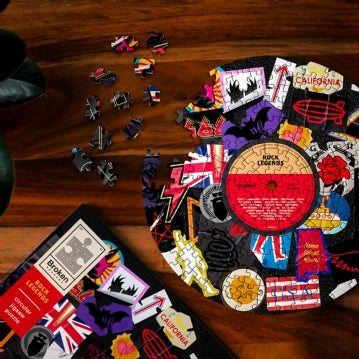 Suck UK | Broken Records 200-Piece Round Jigsaw Puzzle