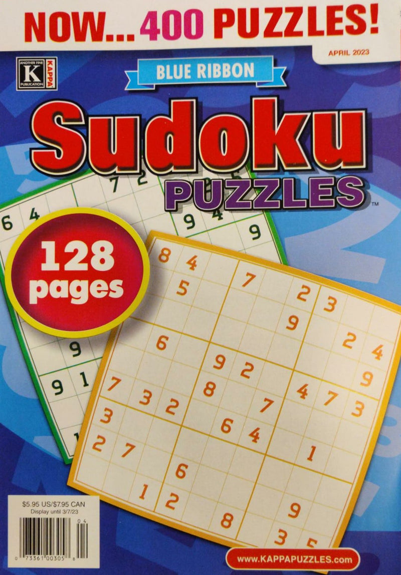 Blue Ribbon Sudoku Puzzle Magazine