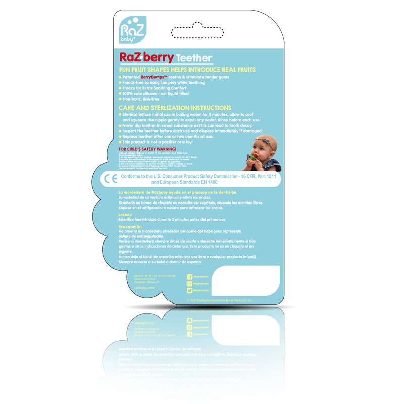 RaZberry Teether 2PK - Red & Dark Blue