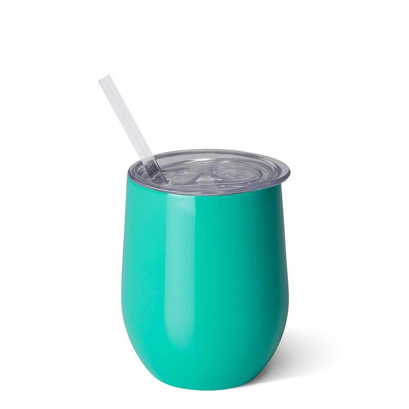 Turquoise 12oz Wine with Slider Lid