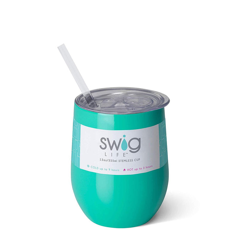 Turquoise 12oz Wine with Slider Lid